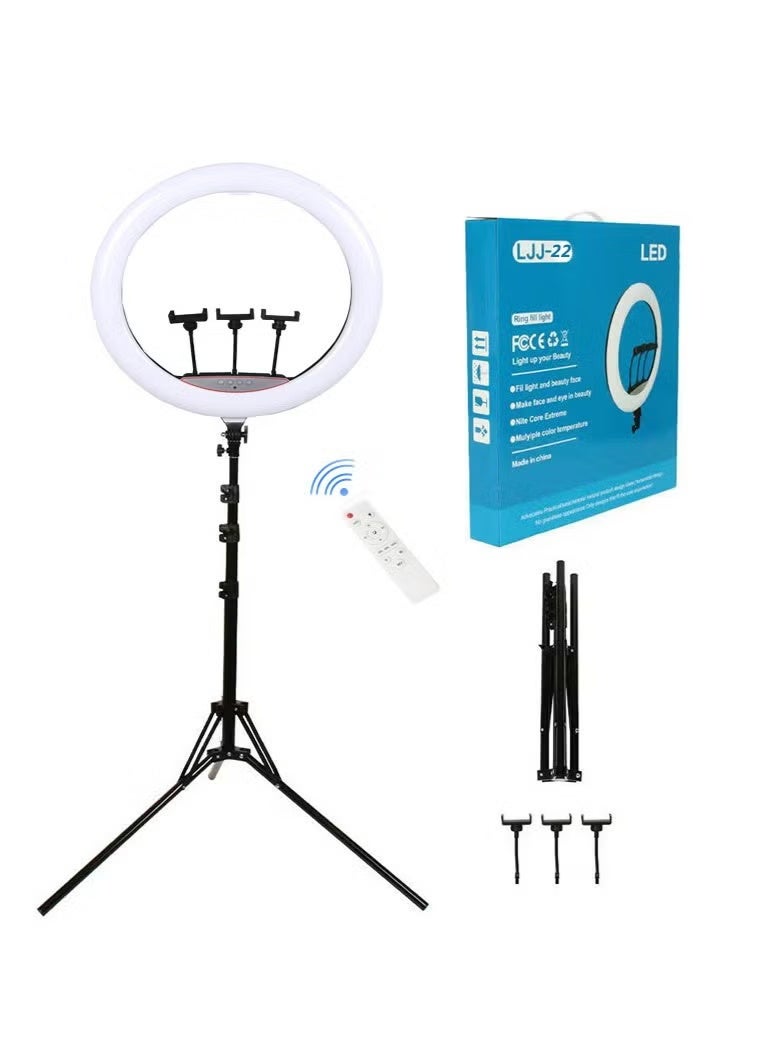 LJJ-22 Ring Light 22 Inch Dimmable ring light With Tripod Stand And Remote For Vlogging And Taking Photos - Image 1